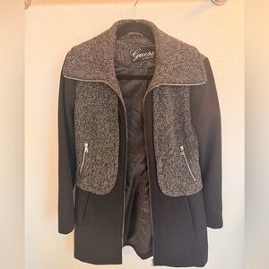 Guess Women's Wool Houndstooth Peacoat M